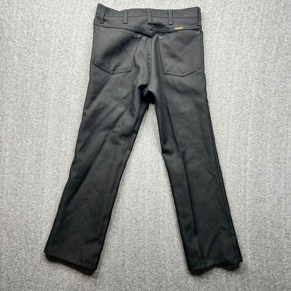 Wrangler Wrancher Dress Jeans Mens 30 Black Fits 30x27 Bootcut Twill - Picture 2 of 14
